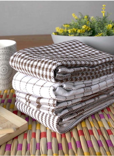 اشتري 4-Piece Multi Purpose Fabric Highly Absorbent Quick Dry Kitchen For Every Day Cleaning Towel Set 40x60 cm في الامارات