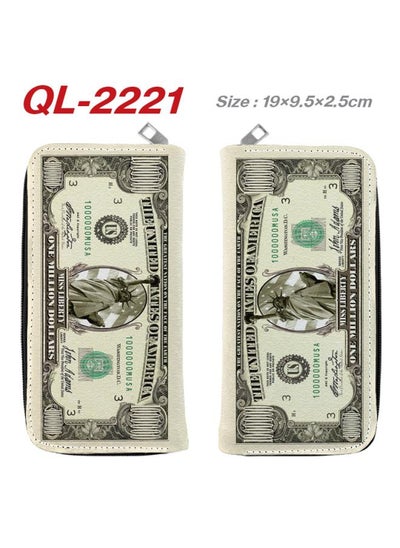 اشتري International Currency Pattern Full Color Zipper Long Wallet Money Clip Ticket Clip Dollar Sterling Printed Clutch Coin Purse في السعودية