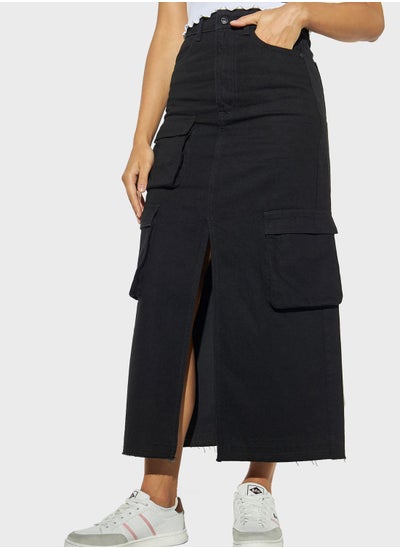 Buy Denim Slit Skirt in UAE