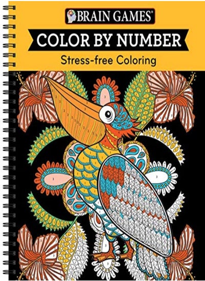 Buy Brain Games - Color by Number: Stress-Free Coloring (Orange) in UAE