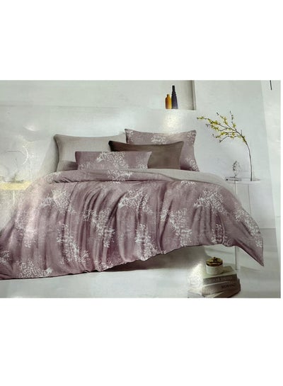 Buy Comforter set 6pcs set glazed cottonKing size 1-PC fitted bedsheet 200 * 200cm,1-PCS Comforter 220 * 240 fixed, 4PCS Super Soft Pillowcases in UAE