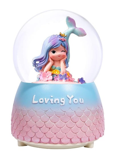 اشتري Crystal Music Ball, Snow Globe, 7 Music, Multiple Lights, Girls Room Decoration Series, Mermaid Princess, Girl Birthday Gift for 6 to 12 Years Old Girls في السعودية