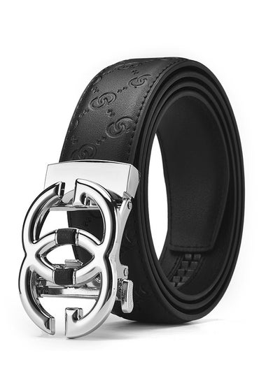 اشتري New Leather Automatic Buckle Belt With Alloy Buckle For Underwear Waist Belt في السعودية