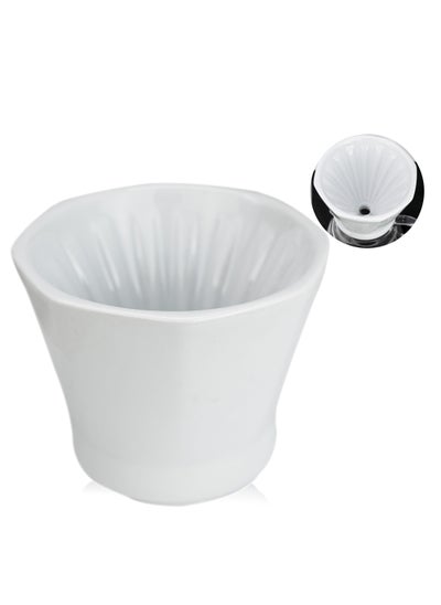 Buy V60 Ceramic Dripper Size 02 Made of High Fired Material Pour Over Coffee Maker Slow Brewing Home Office Cafe Strong Flavour Brewer 2-4 cup in Saudi Arabia