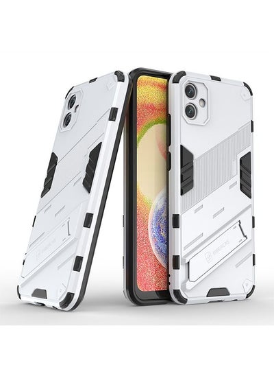 Buy Samsung Galaxy A04e Case Cover Hybrid Heavy Duty Armor Anti-Scratch Kickstand Rugged Dual Layer Protector  White in Saudi Arabia