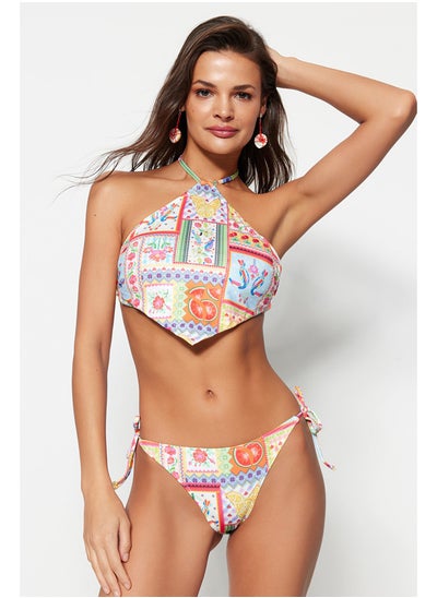 Buy Fruit Patterned Tie-Up Normal Leg Bikini Bottom TBESS23BA00233 in Egypt