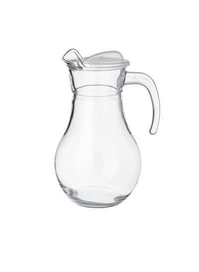 Buy Turkish glass jug with a transparent lid capacity of 1.8 liters in Saudi Arabia