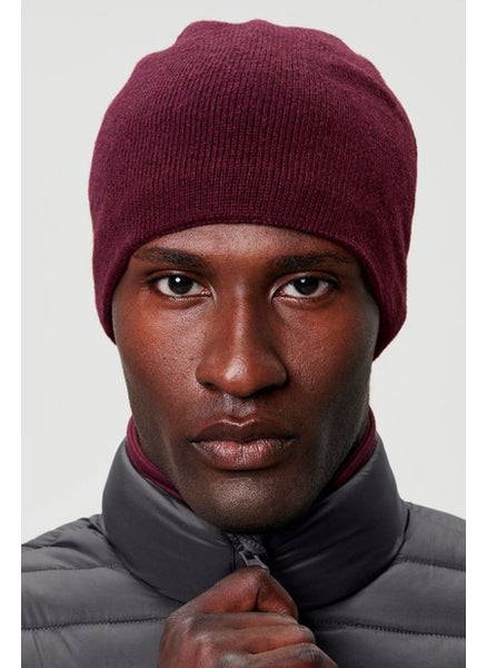 اشتري Men Knitted Beanie Hat, Maroon في الامارات