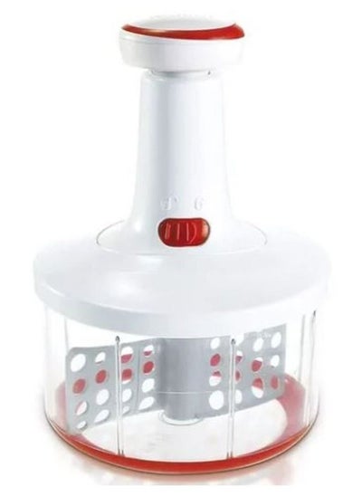 اشتري Twist Cut Manual Food Processor and Whip, White and Red في الامارات