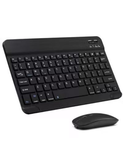 Buy Bluetooth Keyboard and Mouse Combo Ultra-Slim Portable Compact Wireless Mouse Keyboard Set for IOS Android Windows Tablet Phone iPhone iPad Pro Air Mini (Black) in UAE
