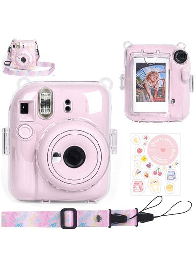 Buy Clear Case Storage Case Compatible with Fujifilm Instax Mini 12 Instant Camera Accessories with Films Pocket Photo Holder，Sticker Decal and Adjustable Shoulder Strap in UAE