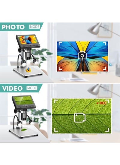 Buy EDM4S Coin Microscope for Error Coins, 4.3'' 1000X LCD Digital Microscope with Screen 1080P USB Microscope Camera, 10 LED Fill Lights, Metal Stand, PC View, Compatible with Windows/Os in UAE