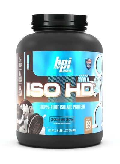 Buy ISO HD Pure Isolate Whey Protein  - Cookies And Cream - (2.2 kg) in Saudi Arabia