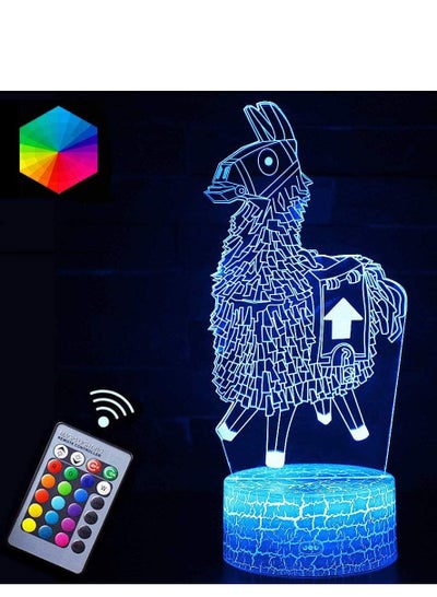 اشتري Multicolour Llama Night Lights Fortress Battleroyale 3D Optical Illusion LED Lamps Nightstand Guidance for Kids Room Best Bday Xmax Gift Choices for Game Lovers Boys في الامارات