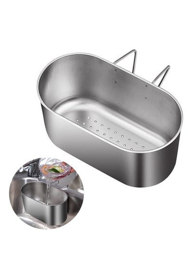 Buy Stainless Steel Sink Drain Strainer Basket, Multifunctional Hanging Sink Strainer Colander Drain Basket for Filter Kitchen Waste and Wash Vegetables Fruits (Silver) in Saudi Arabia