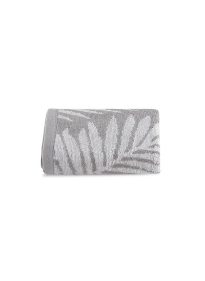 اشتري Designora Palm Leaf Hand Towel 50x90cm - Silver في الامارات