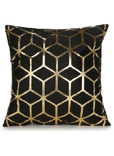 Buy Cushion Covers 18x18 inch for Home Decor Hot Stamping Sofa Cushion Pillow Cover (Geometric Cubes) in UAE