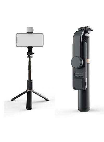 Buy Q03S FILL LIGHT BLUETOOTH SELFIE STICK TRIPOD MOBILE PHONE HOLDER (BLACK) in UAE