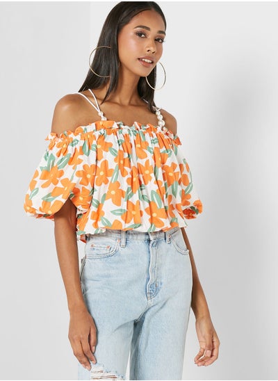 Buy Printed Bardot Top in Saudi Arabia