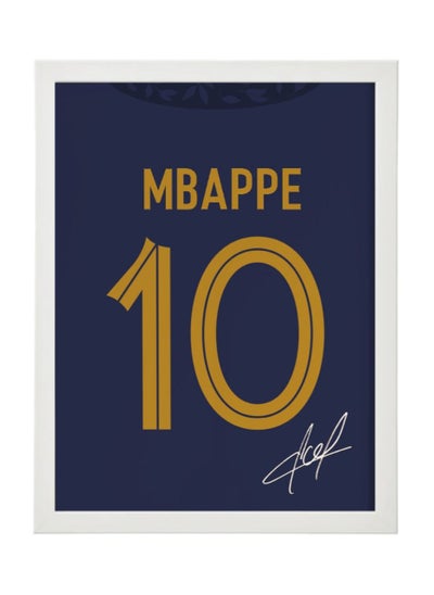 Buy Kylian Mbappe France Autographed Jersey Poster with Frame 30x40cm in UAE