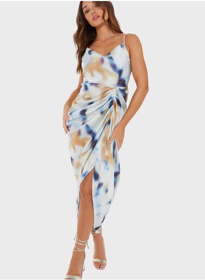 Buy Printed Ruched Dress in Saudi Arabia