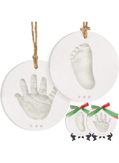 اشتري Baby Hand And Footprint Kit Personalized Baby Foot Printing Kit For Newborn Baby Footprint Kit For Toddlers Baby Keepsake Handprint Kit Baby Handprint Ornament Maker (Glaze Finish) في الامارات
