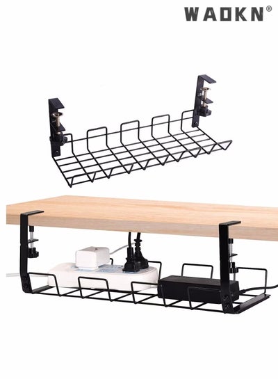 Under Desk Cable Management Tray, Upgraded Wire Management No Drill No ...