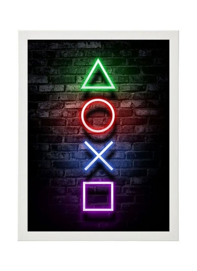 اشتري Triangle Square Circle X Digital Neon Wall Art Poster Frame في مصر