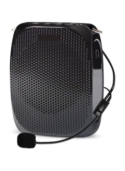 اشتري Portable Voice Amplifier, Personal Speaker with Microphone Headset and Waistband, Rechargeable Personal Amplifier for Teachers Tour Guides Coaches Yoga Fitness (Black) في السعودية