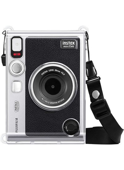 Buy Protective Case with Crystal Hard PVC Cover and Removable Shoulder Strap for Fujifilm Instax Mini EVO Camera, Clear in Saudi Arabia