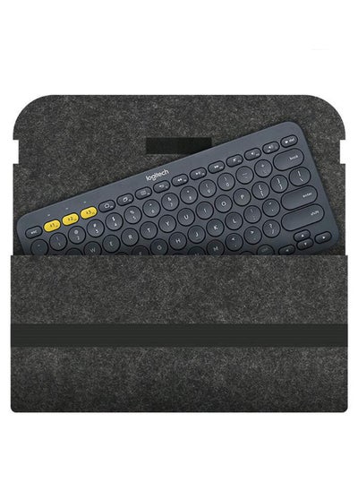 اشتري Protective Sleeve Pouch for Logitech K380 Bluetooth Multi-Device Wireless Keyboard - Felt Travel Bag Keyboard Cover (Black) في السعودية