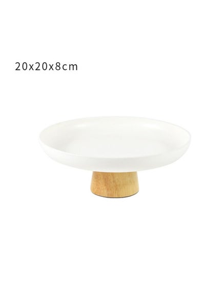 Buy Simple Modern Style Round Solid Wood Base Tray Table Top Storage Tray in UAE