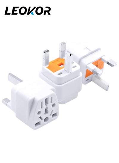 Buy Universal Travel Plug Adapter,13A with Insurance Converter Plug,3 Pin Socket British Standard,Power Socket Charger (White 3Pcs) in Saudi Arabia