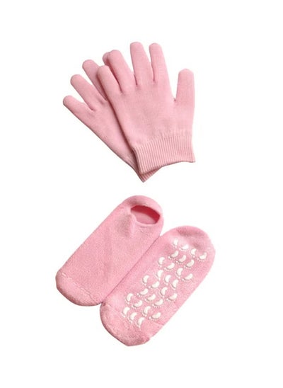 اشتري 4-Piece Silicon Gel Gloves And Socks Set Multicolour في مصر