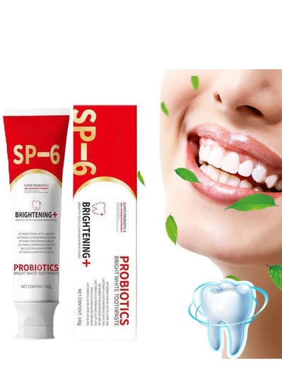 Buy Sp-6 Ultra Whitening Toothpaste, Sp-6 Probiotics Whitening Toothpaste, MS DRWIKEY Probiotics Bright White Toothpaste, Msdrwikey Sp-6 Toothpaste Oral Health Management, Fresh Breath (Red) in Saudi Arabia