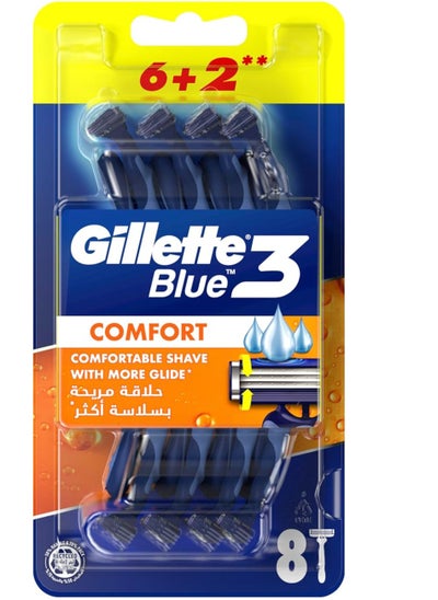 Buy Gillette Blue 3 Comfort Razor Blade Set of 8 pieces in Saudi Arabia