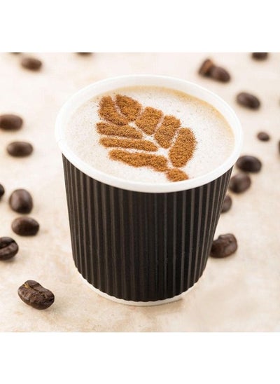 Buy 25 Pieces Disposable Ripple Coffee Cups Black Without Lid 4 Oz - Disposable Ripple Insulated Coffee Cups. in UAE