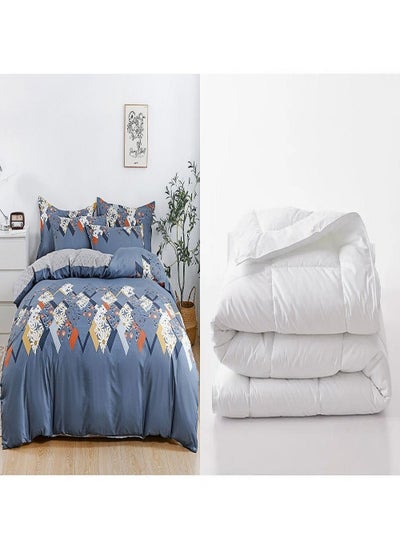 اشتري 7-Piece Duvet & Cover Set, King Size, 1 Duvet-220x240 cm, Duvet Cover- 220x240 cm, Fitted Sheet- 200x200x25 cm, 4 Pillow Covers- 48x74 cm في الامارات