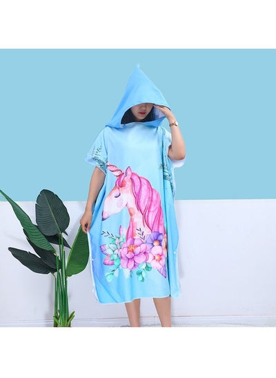 اشتري Adult Quick Dry Microfiber Surf Swim Poncho Changing Bath Robe Hooded Beach Towel في الامارات