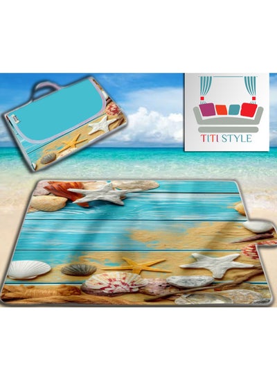 Buy Waterproof beach rug that can be folded into a small and lightweight bag, 100 x 145 cm in Egypt