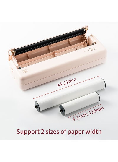 Buy HPRT MT810 A4 Portable Paper Printer Thermal Printing Wireless BT Connect Compatible with iOS and Android Mobile Photo Printer Support 210mm/110mm for Outdoor Travel Home Office Printing Sketches Reports Printing with 1 A4 Thermal Paper Roll in UAE