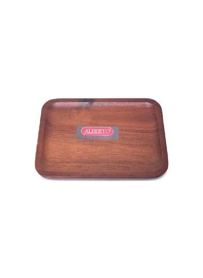 Buy Durable Acacia Rectangular Serving Plate Brown 24 x 18 cm AW18-X026-M in Saudi Arabia