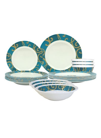 اشتري Melrich Melamine 12 Pcs Dinner Set Dishwasher Safe Dinner Plate Soup Plate Salad Bowl Rice Bowl Strong and Durable Long lasting في الامارات