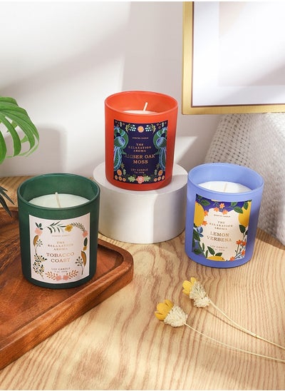 Buy 3 Pack Candles for Home Scented Aromatherapy Candles Gifts Set ,Soy Wax Long Lasting Amber Jar Candles AXW2343,305grams*3PCS in Saudi Arabia