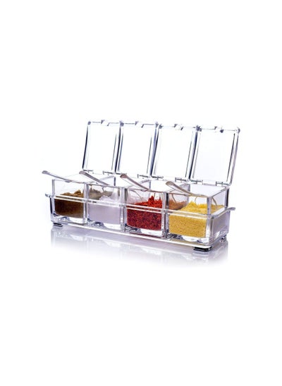 Buy COOLBABY Set Of 4 Home Acrylic Spice Container Jar Condiment Dispenser Salt in UAE