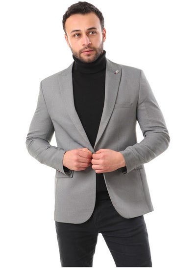 Buy Birdseye Notched Collar Buttoned Blazer in Egypt