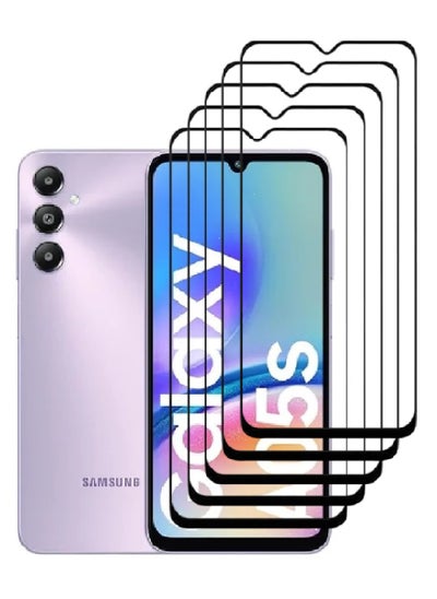 Buy 5 Pieces Tempered Glass Screen Protector 5D Designed For Samsung Galaxy A05s Full Glue Edge to Edge Full Screen Coverage And Bubble Free in UAE