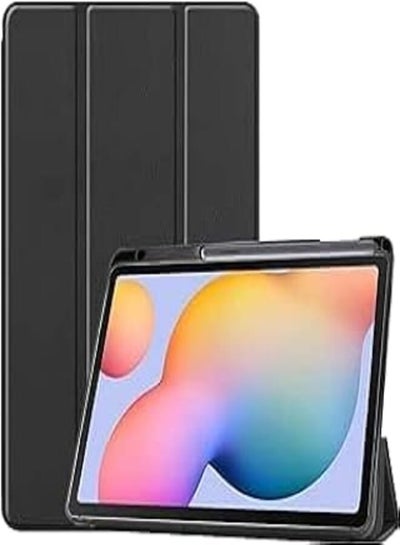 Buy Smart Case Compatible with Tablet, Smart Cover with Pencil Holder and Soft Baby Skin Silicone Back and Full Body Protection, Auto Wake/Sleep (black, SAMSUNG A8 10.5 2021) in Egypt