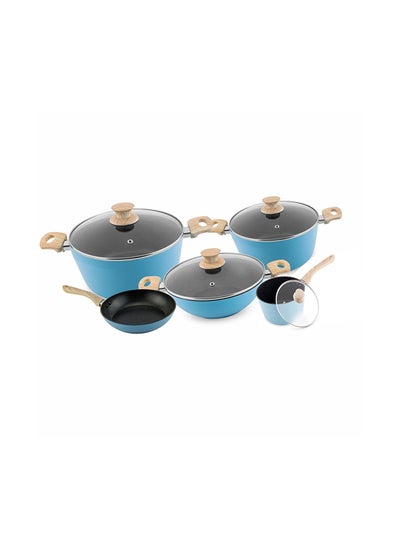 اشتري Ucook Culinara Granite Cookware Set 9pcs -blue في الامارات