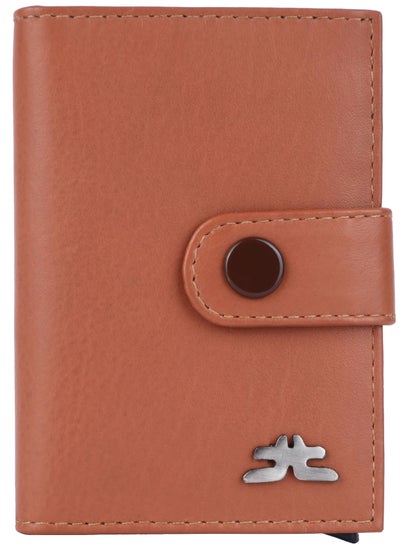 اشتري Laveri Genuine Leather Designer Card Holder Wallet With RFID Protection Tan في الامارات